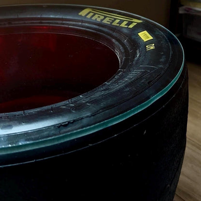 Racing Tyre Coffee Table | Handmade Car Rim Table for Man Cave, Garage Decor & Auto Enthusiasts | Unique Motorsport Furniture