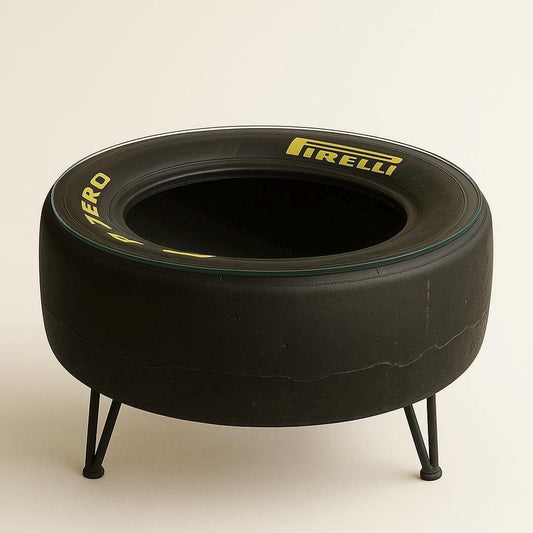 Racing Tyre Coffee Table | Handmade Car Rim Table for Man Cave, Garage Decor & Auto Enthusiasts | Unique Motorsport Furniture